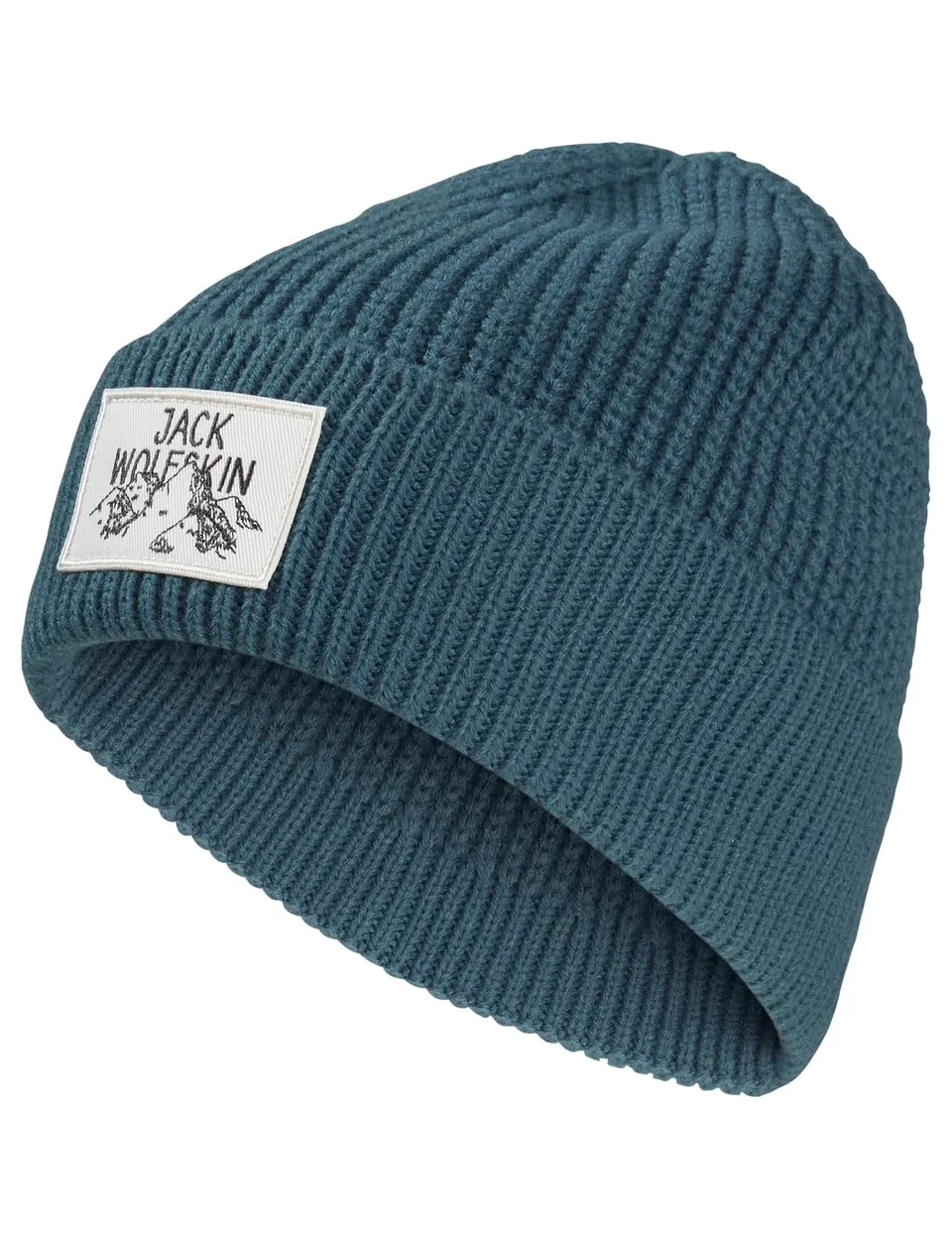 jack-wolfskin-badge-beanie-leichte-unisex-strickm-tze-mit-berg-logo-aluminium-bl image 1