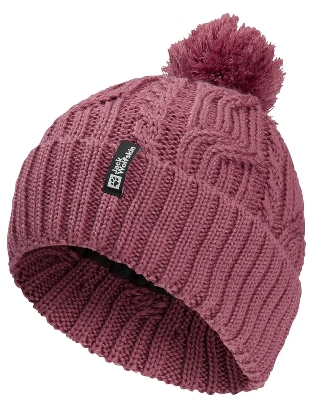 jack-wolfskin-pompom-beanie-unisex-m-tze-mit-zopfmuster-und-texashield-pro-fleec image 1