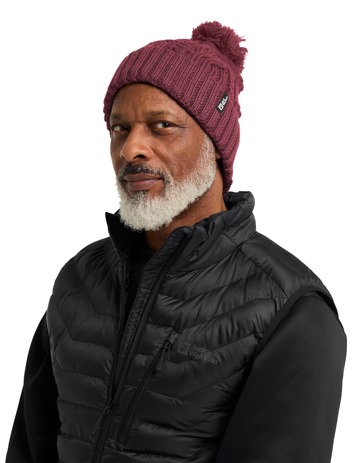 jack-wolfskin-pompom-beanie-unisex-m-tze-mit-zopfmuster-und-texashield-pro-fleec image 6