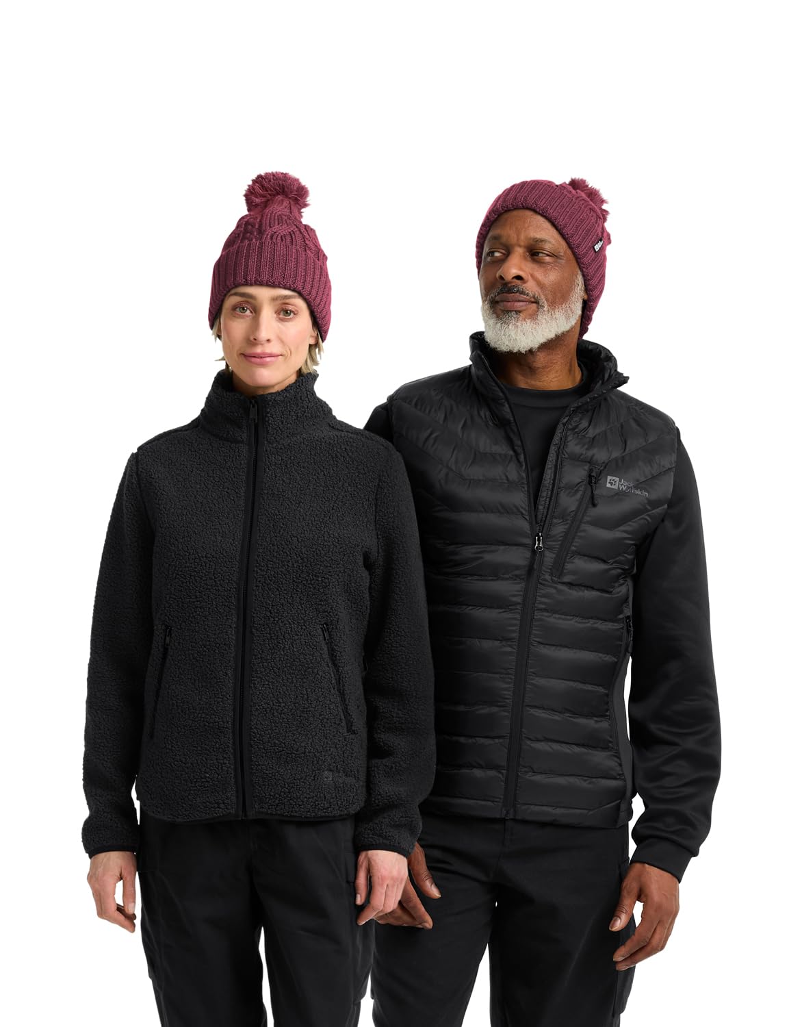 jack-wolfskin-pompom-beanie-unisex-m-tze-mit-zopfmuster-und-texashield-pro-fleec image 3