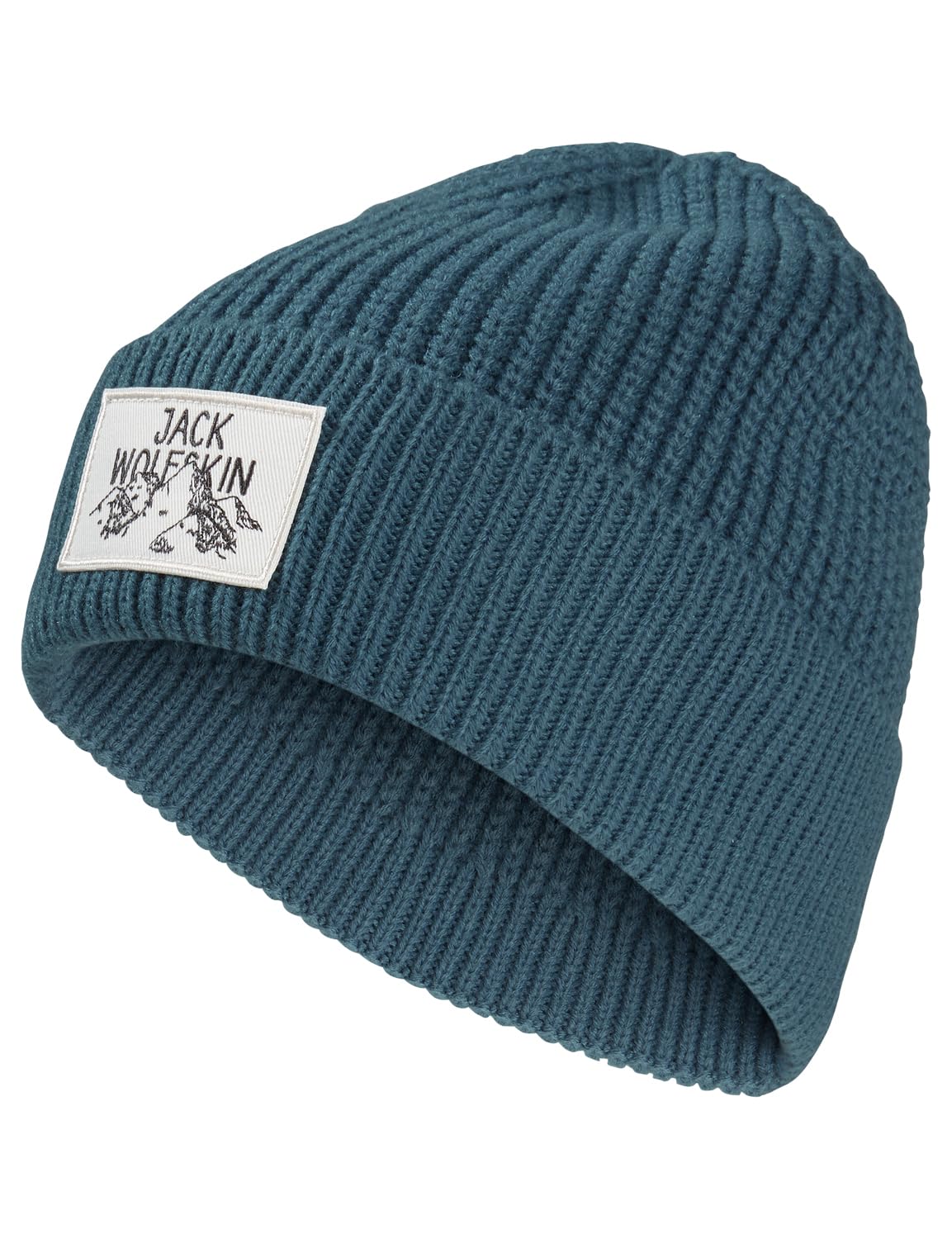 jack-wolfskin-badge-beanie-leichte-unisex-strickm-tze-mit-berg-logo-aluminium-bl image 1