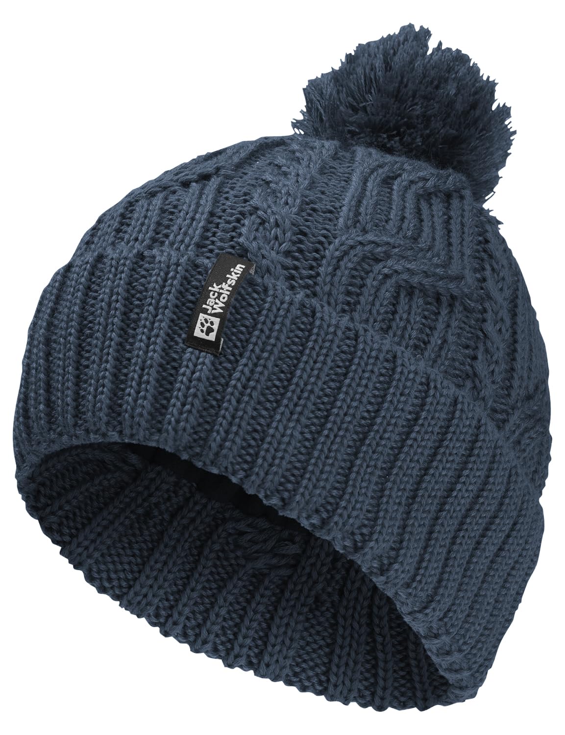 jack-wolfskin-pompom-beanie-unisex-m-tze-mit-zopfmuster-und-texashield-pro-fleec image 7